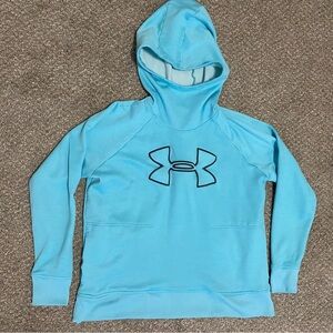 Under Armour Hoodie Fleece ColdGear Womens Sz XL Loose Pull Over Sweater EUC